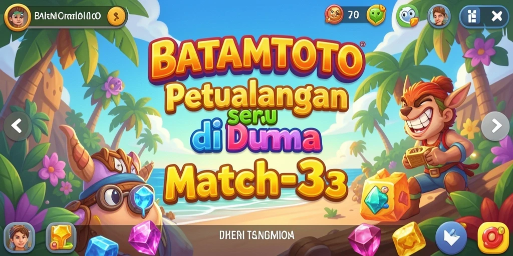 Tangkapan layar gameplay BATAMTOTO dengan elemen Match-3 yang seru.
