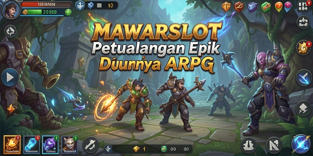 Screenshot gameplay MAWARSLOT menampilkan aksi seru dalam pertempuran ARPG.