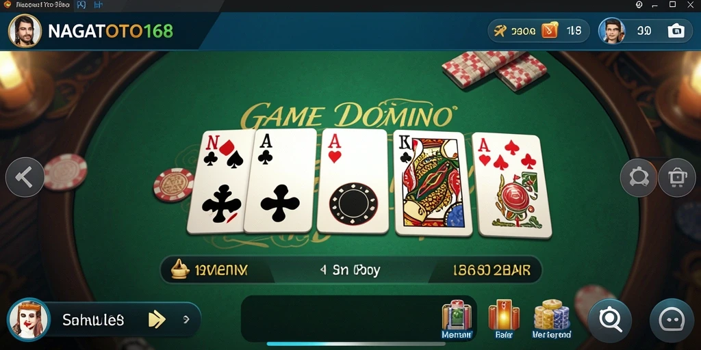 Screenshot utama NAGATOTO168 menampilkan gameplay seru permainan Domino.