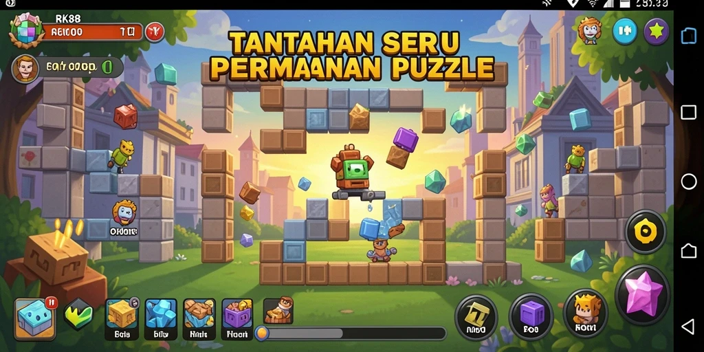 Screenshot utama RK88 menampilkan gameplay Puzzle yang menantang dan menyenangkan.