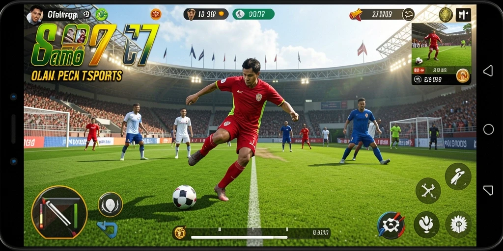 Tangkapan layar gameplay SR877 yang menunjukkan aksi olahraga seru.