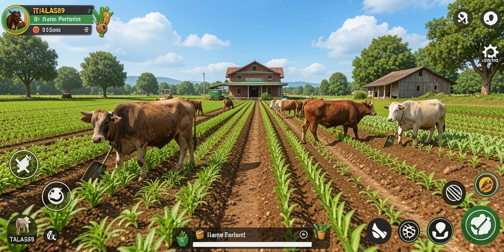 Screenshot gameplay TALAS89 menampilkan aktivitas bertani yang seru dan interaktif.